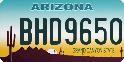 AZ license plate BHD9650