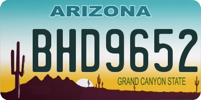 AZ license plate BHD9652