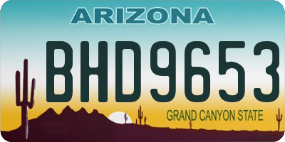 AZ license plate BHD9653