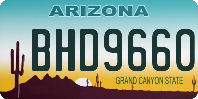AZ license plate BHD9660
