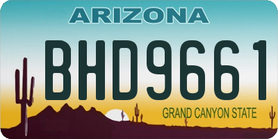 AZ license plate BHD9661