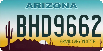AZ license plate BHD9662