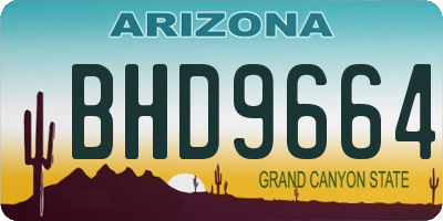AZ license plate BHD9664