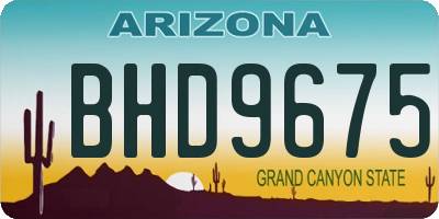 AZ license plate BHD9675