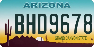 AZ license plate BHD9678