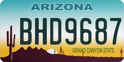AZ license plate BHD9687