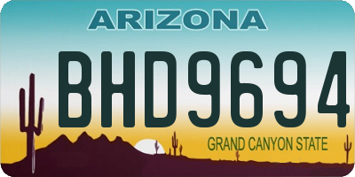 AZ license plate BHD9694