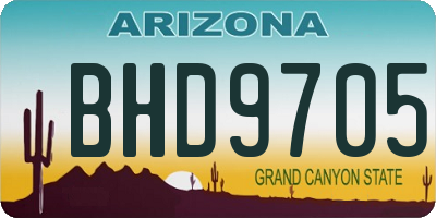 AZ license plate BHD9705