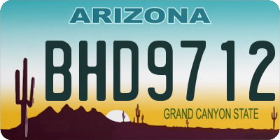 AZ license plate BHD9712