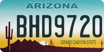 AZ license plate BHD9720