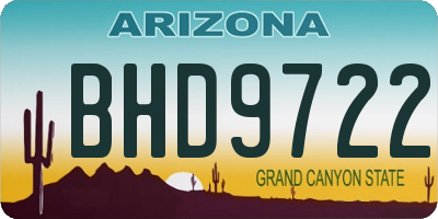 AZ license plate BHD9722