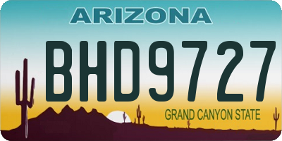 AZ license plate BHD9727