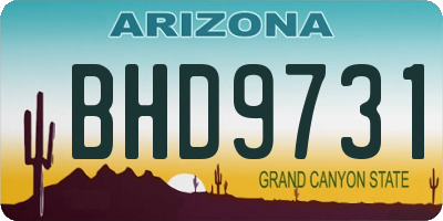 AZ license plate BHD9731