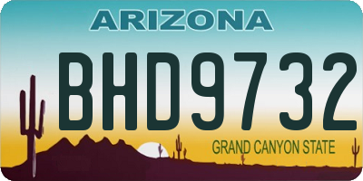 AZ license plate BHD9732