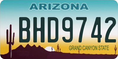 AZ license plate BHD9742