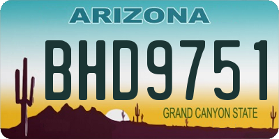 AZ license plate BHD9751