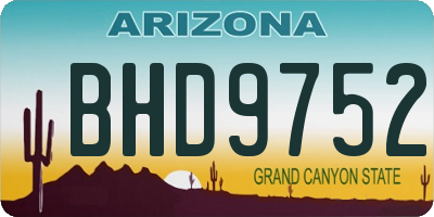 AZ license plate BHD9752