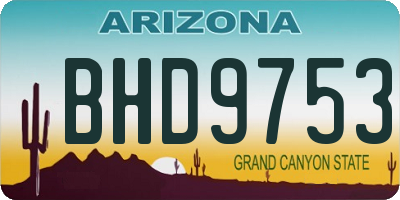 AZ license plate BHD9753