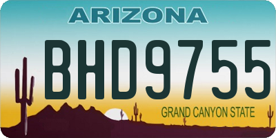 AZ license plate BHD9755