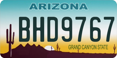 AZ license plate BHD9767