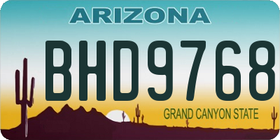 AZ license plate BHD9768