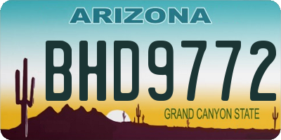 AZ license plate BHD9772