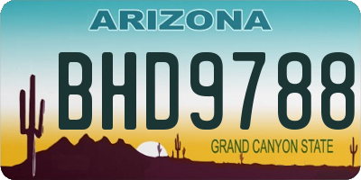 AZ license plate BHD9788