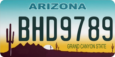 AZ license plate BHD9789