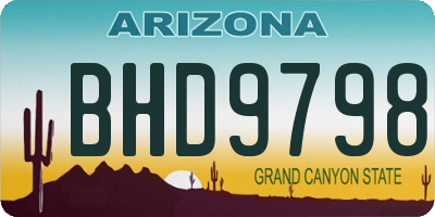AZ license plate BHD9798
