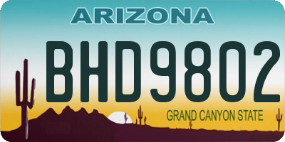 AZ license plate BHD9802