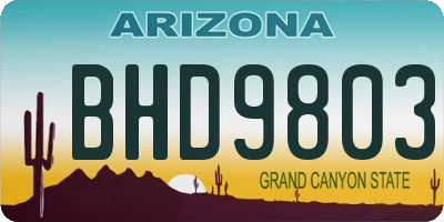 AZ license plate BHD9803