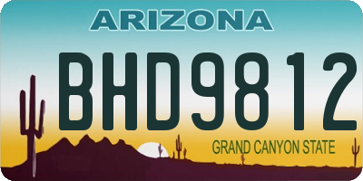 AZ license plate BHD9812
