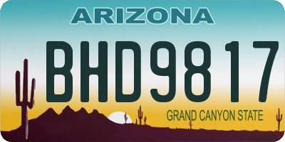 AZ license plate BHD9817