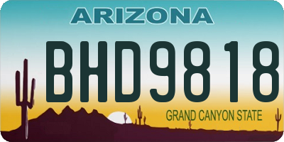 AZ license plate BHD9818