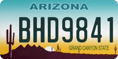 AZ license plate BHD9841