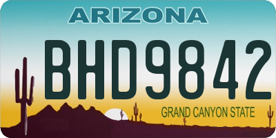 AZ license plate BHD9842