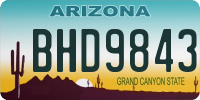 AZ license plate BHD9843