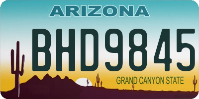 AZ license plate BHD9845