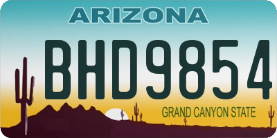 AZ license plate BHD9854