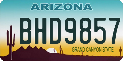 AZ license plate BHD9857