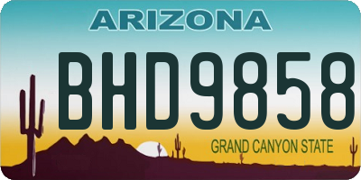 AZ license plate BHD9858