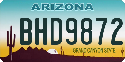 AZ license plate BHD9872