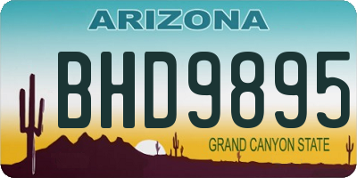 AZ license plate BHD9895