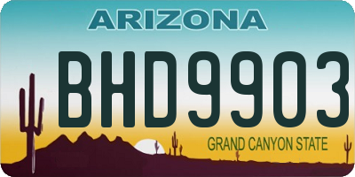 AZ license plate BHD9903