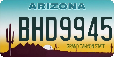 AZ license plate BHD9945