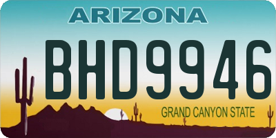 AZ license plate BHD9946