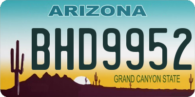AZ license plate BHD9952