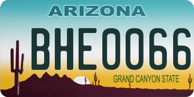 AZ license plate BHE0066