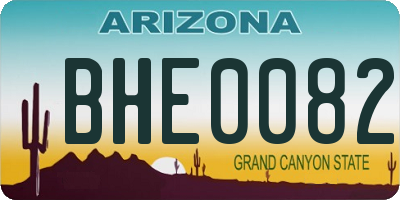 AZ license plate BHE0082