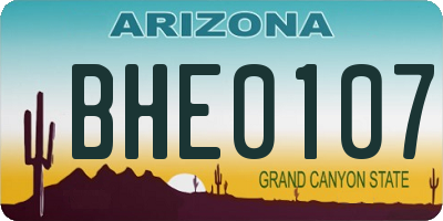 AZ license plate BHE0107